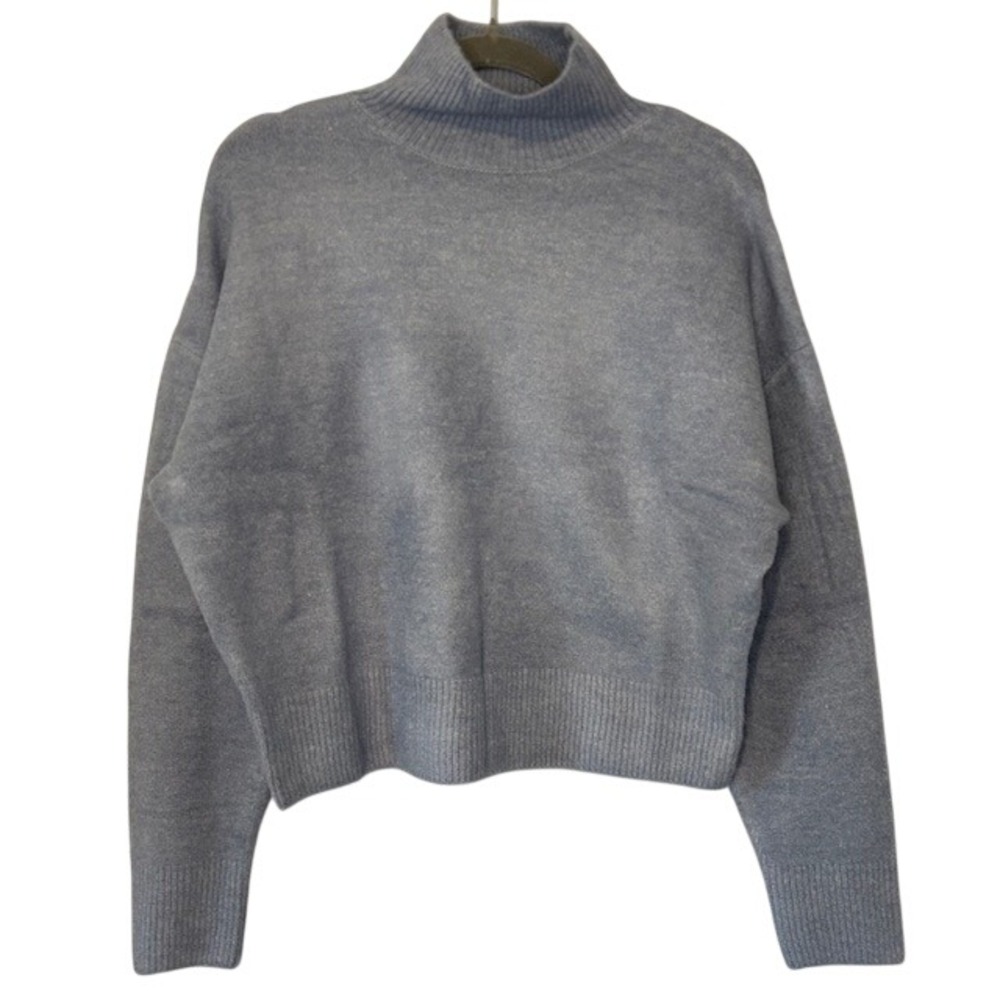 Truth by Republic Blue Wool Blend Mock‎ Neck Sweater Womens New